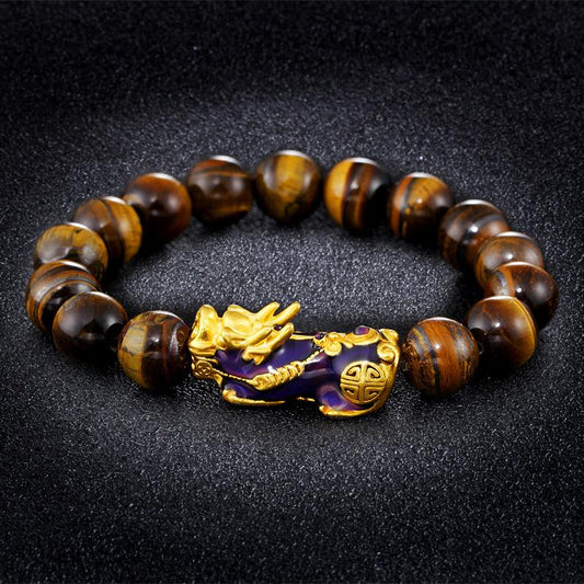 Bracelet de prospérité Pixiu en œil de tigre