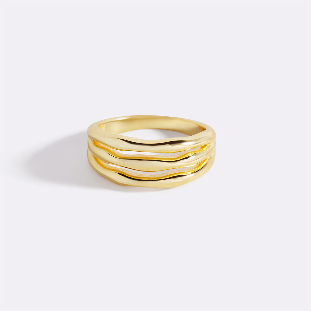 Bague triple en or vermeil