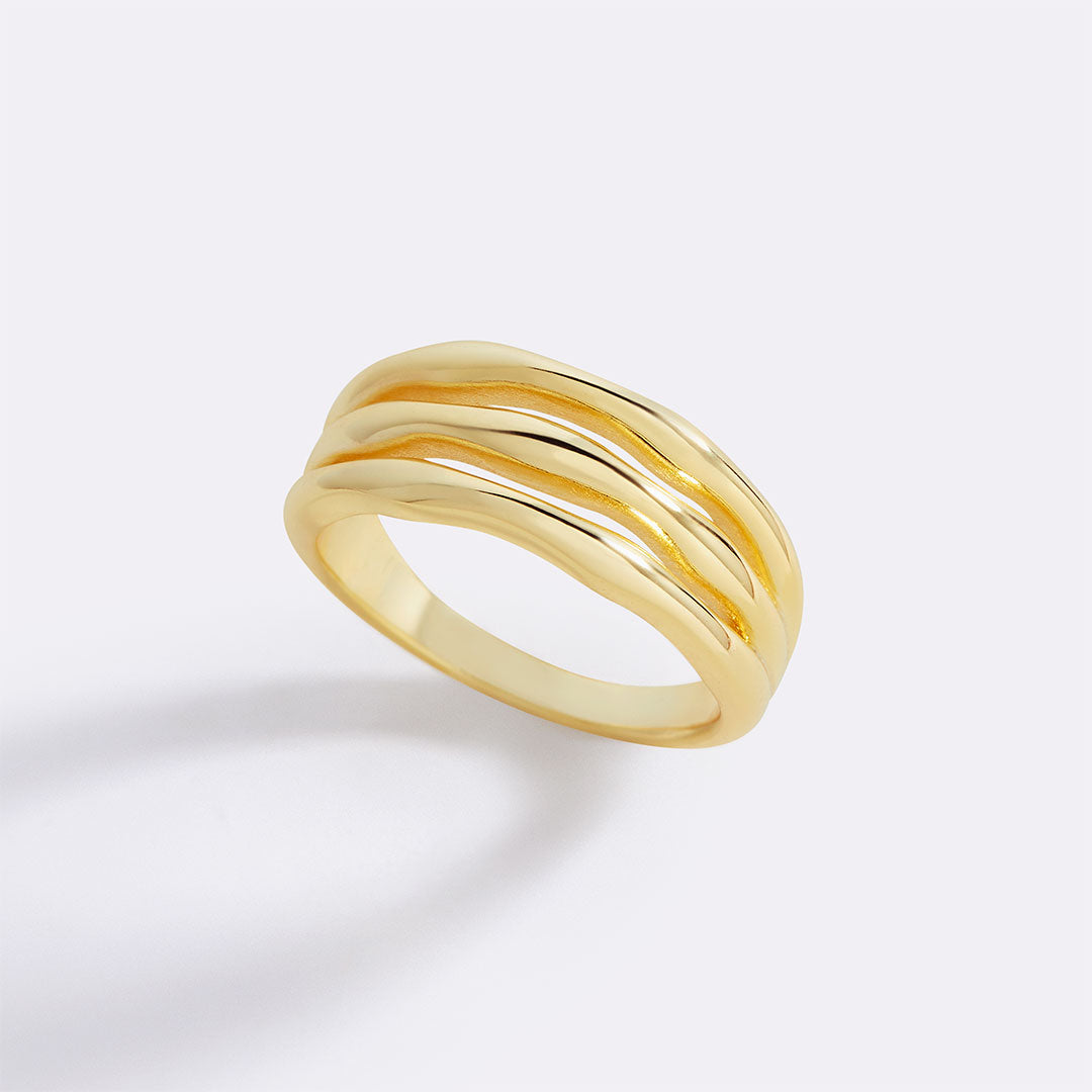 Bague triple en or vermeil