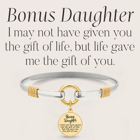 Bonus Daughter - Two-Tone Custom Charm Bracelet
