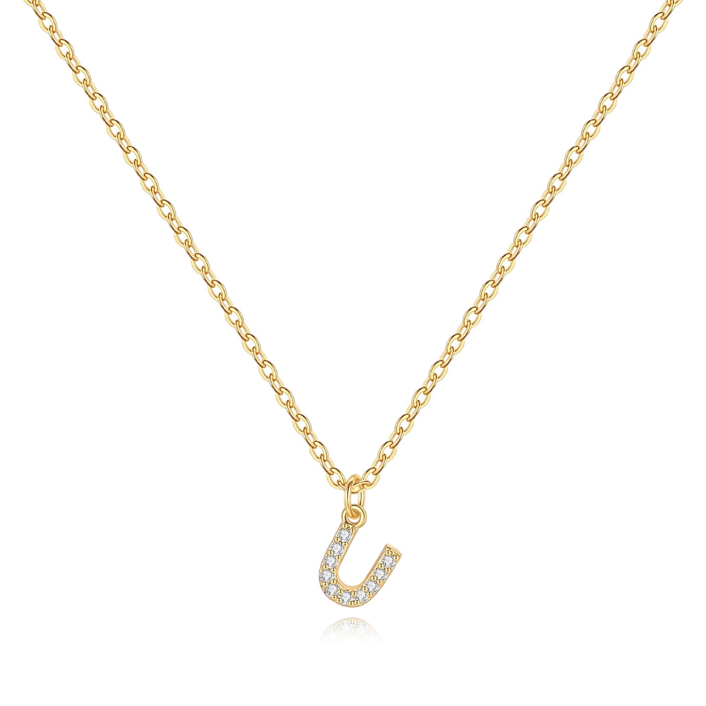 Collier Initiale Majuscule Pavé