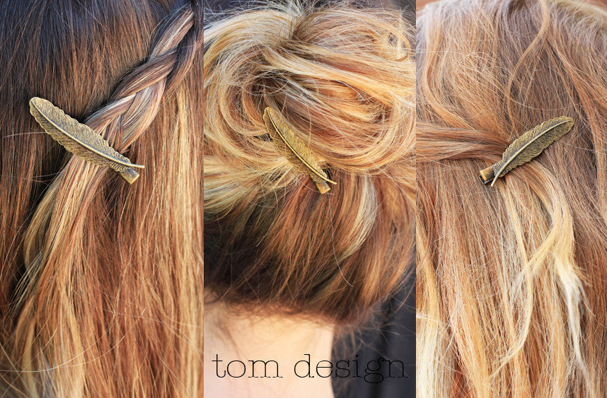 Pinces à cheveux en plumes