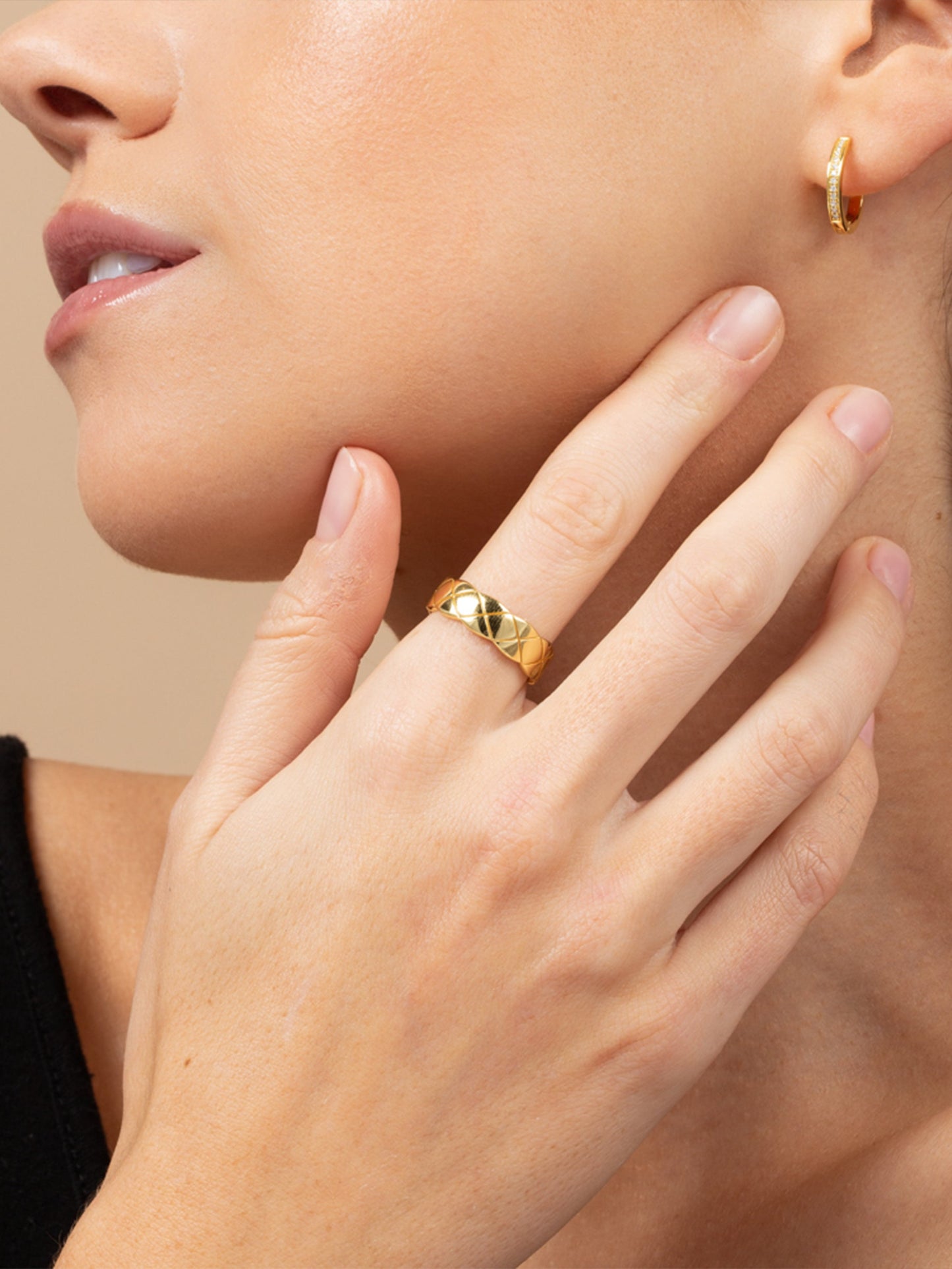 Bague en vermeil à croix croisée