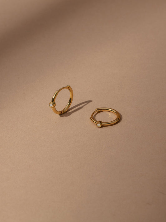 Boucles d'oreilles Solo Diamond Vermeil