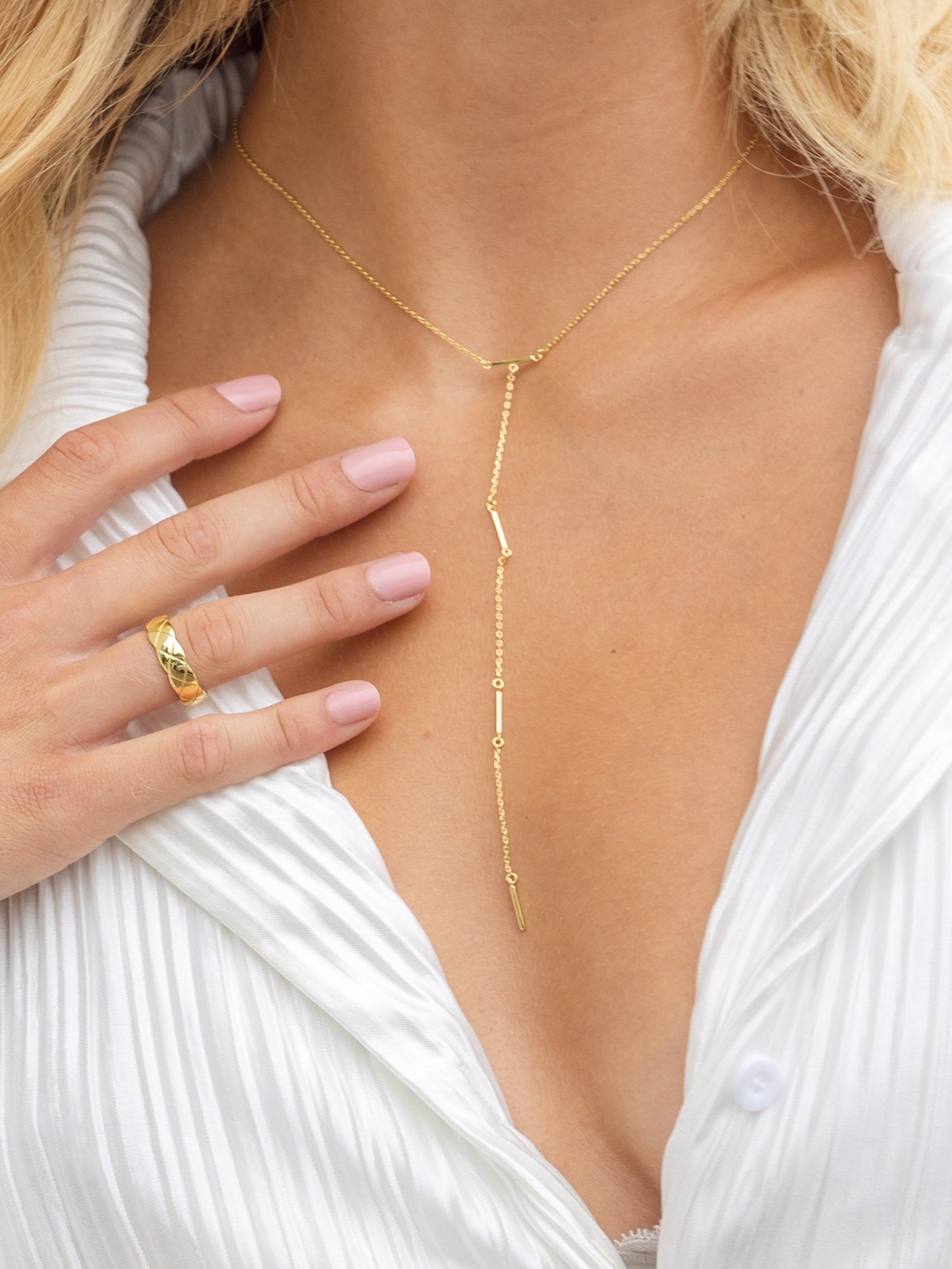 Collier Lariat Vermeil Levels