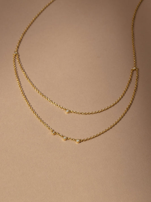 Collier en vermeil à chaîne superposée