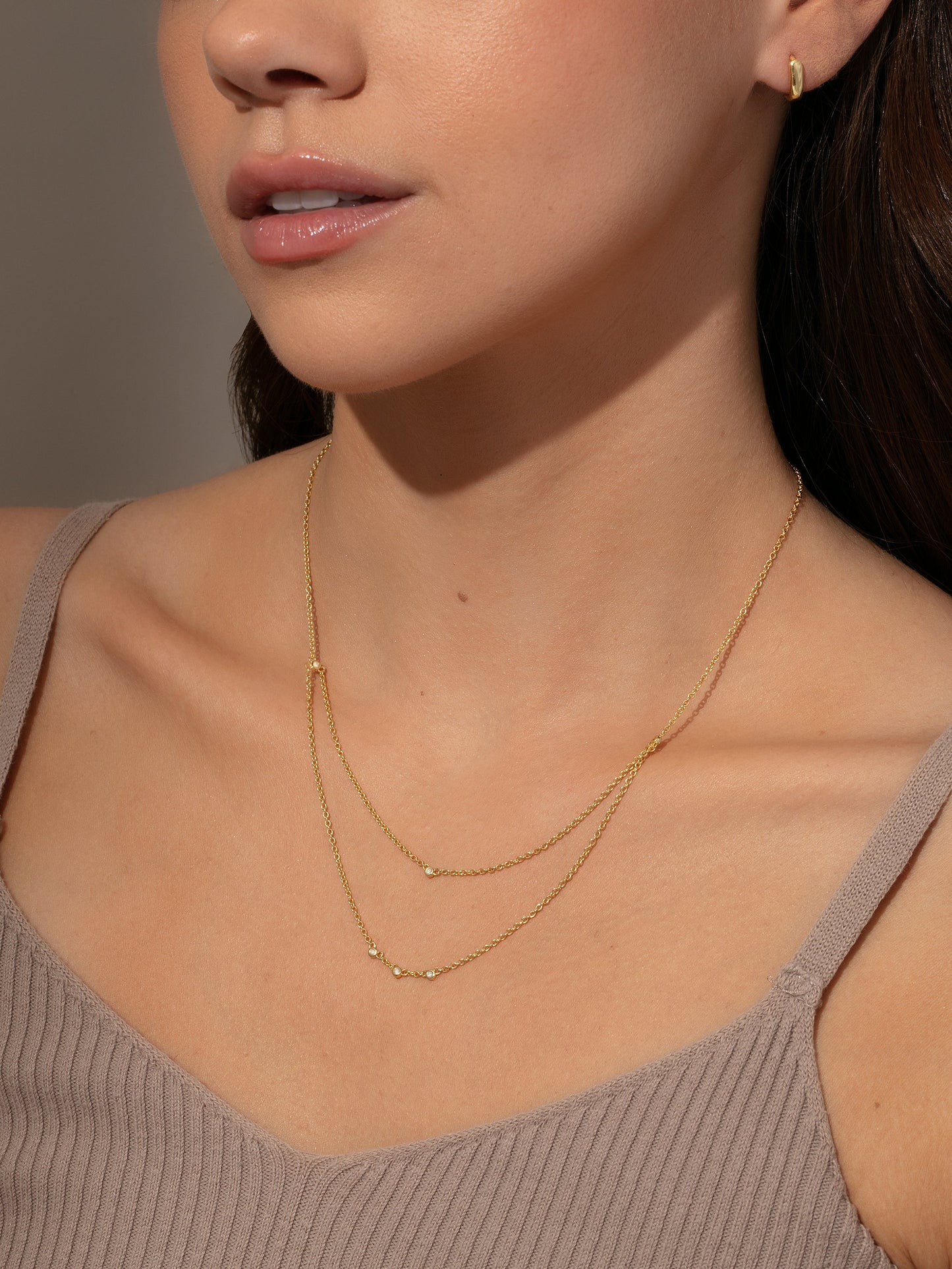 Collier en vermeil à chaîne superposée