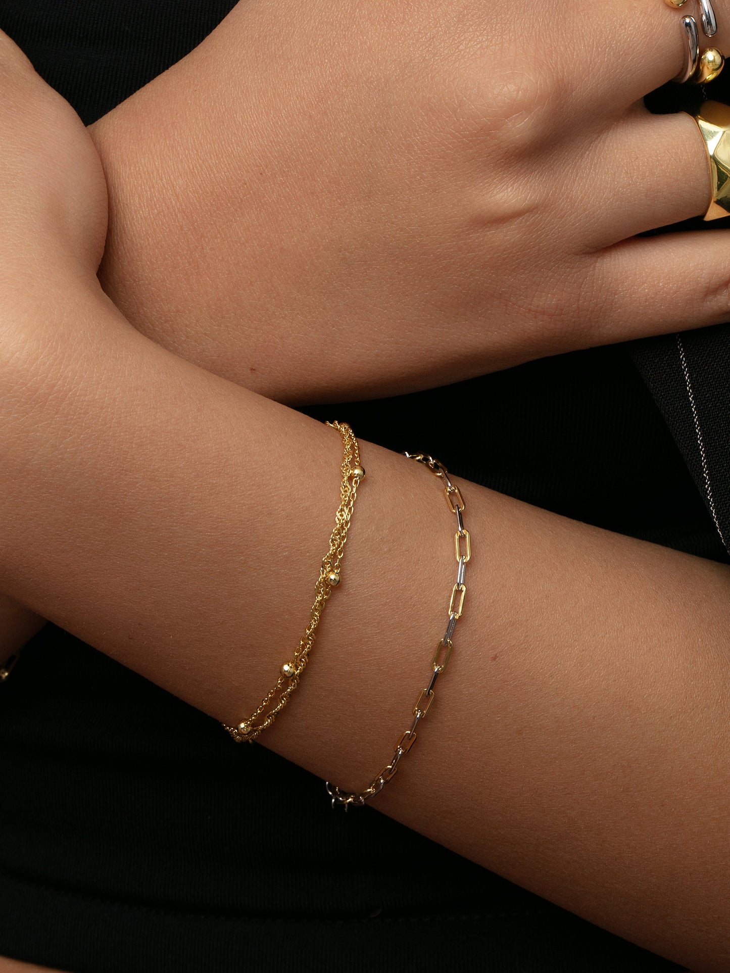 Bracelet chaîne trombone délicat mixte