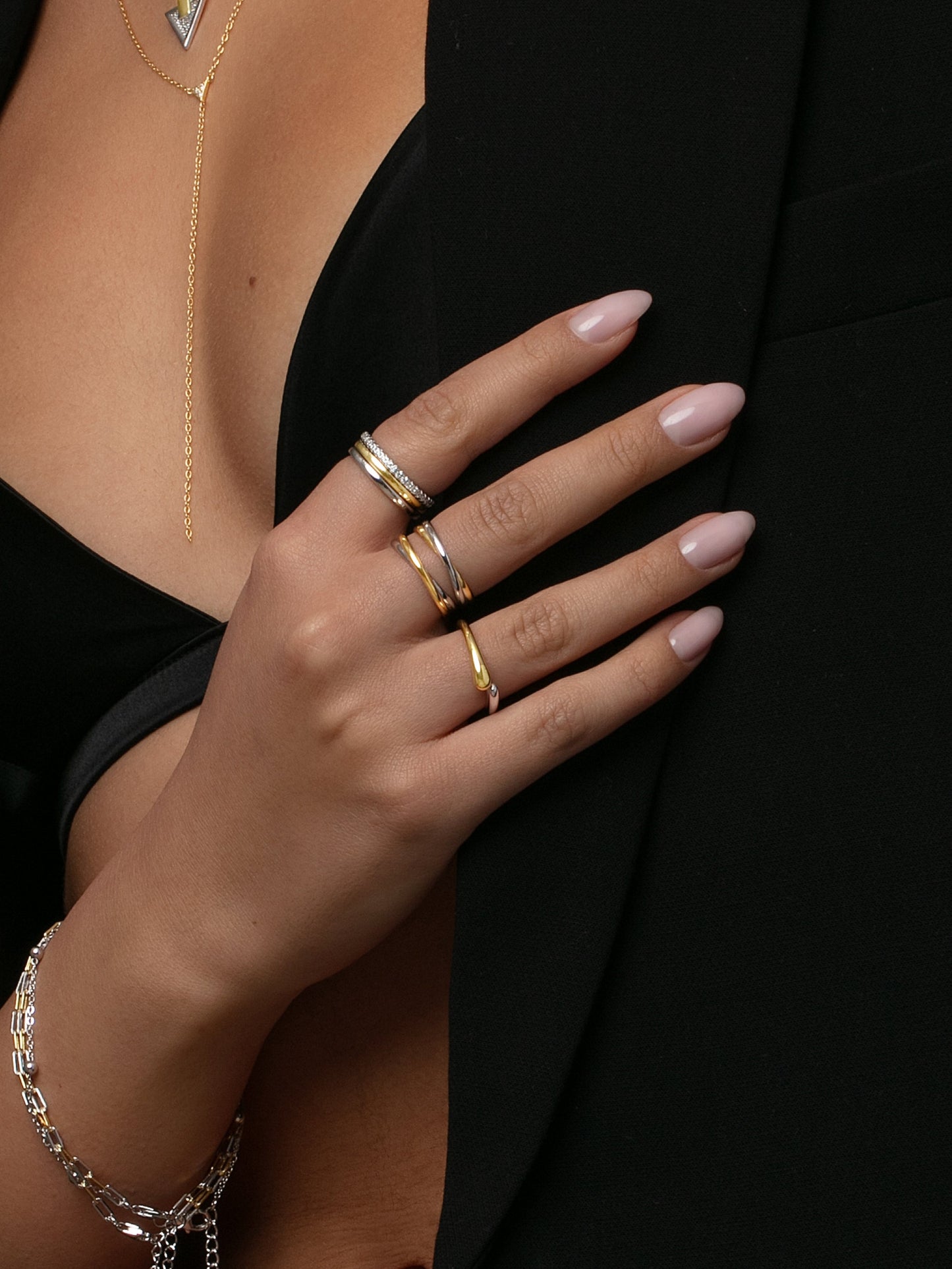 Bague mixte croisée