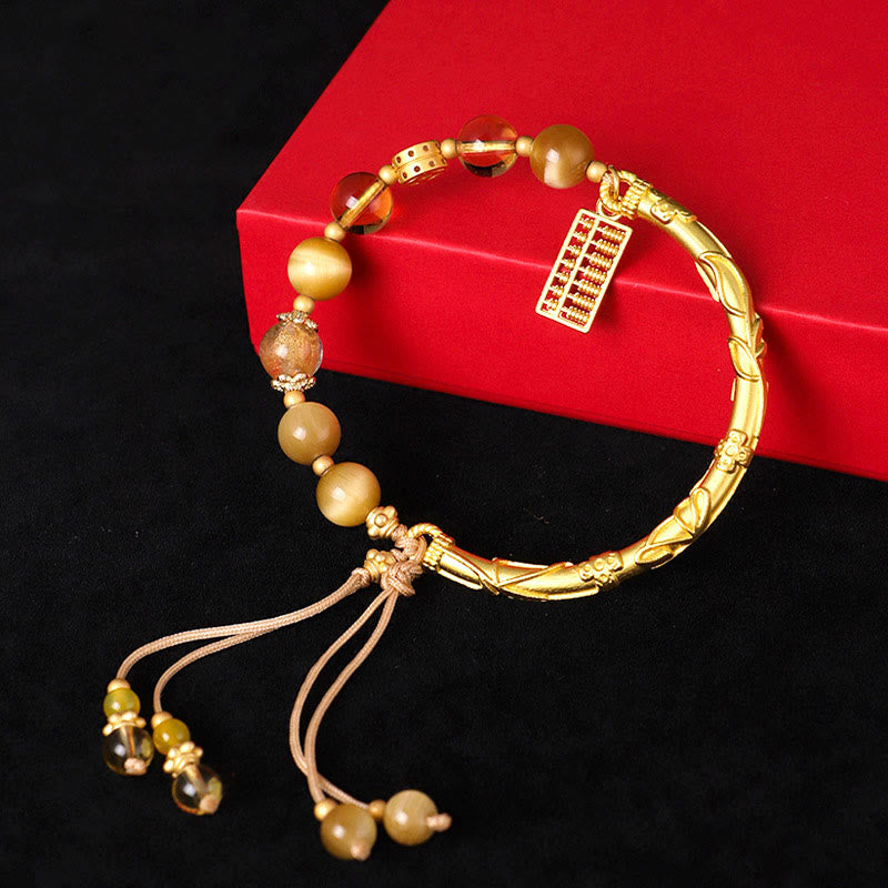 Bracelet de protection en pierres naturelles de Bouddha, œil de tigre, citrine, boulier