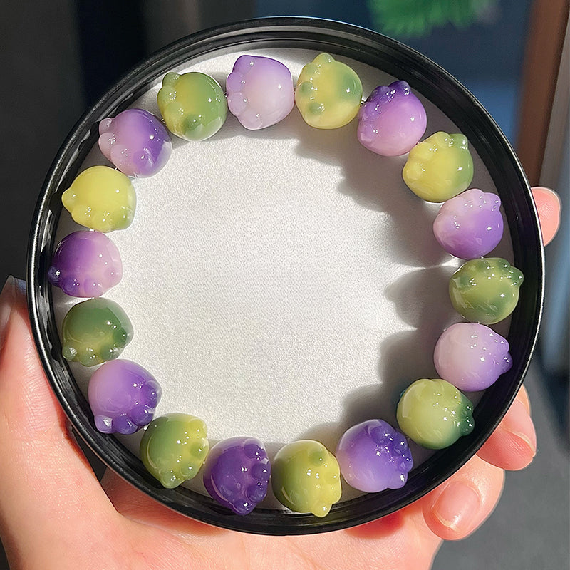 New Cute Color Series Cat Paw Bodhi Bracelet, Multiple Colors Available, 12-13mm