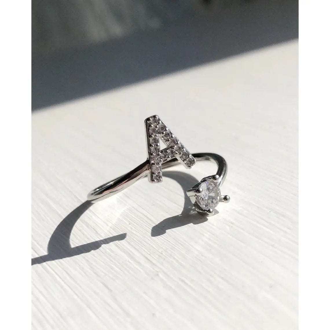 Bague initiale ajustable - Lettres AZ