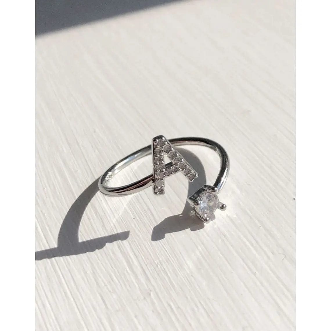 Bague initiale ajustable - Lettres AZ