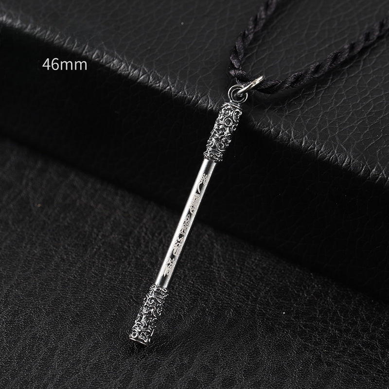 Collier en argent sterling S999 Sun Wukong Golden Cudgel avec pendentif Roi Singe pour couples