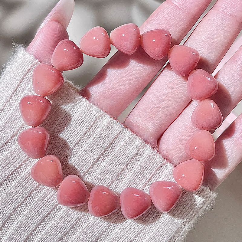 Rosafarbenes tropfenförmiges Bodhi-Armband – Mehrfarbige Optionen verfügbar
