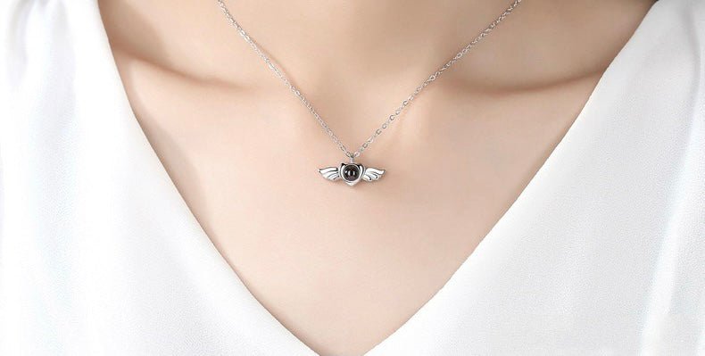 Photo Projection Necklace Angel Wings - Customodish