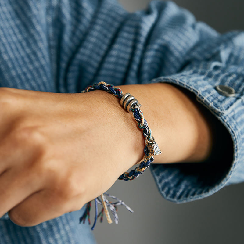 Bracelet de bénédiction fait main en argent sterling 925 avec breloques en forme de balance et pierres de Bouddha