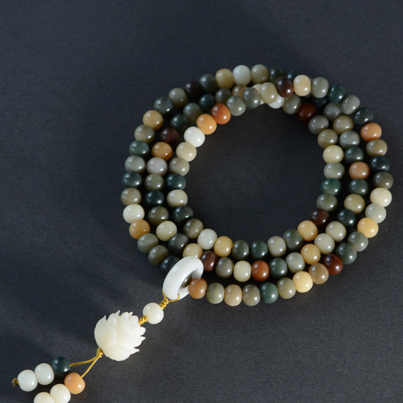 Bodhi Bracelet 108 Mala Beads Candy Gradual Change Color Lotus Bracelet
