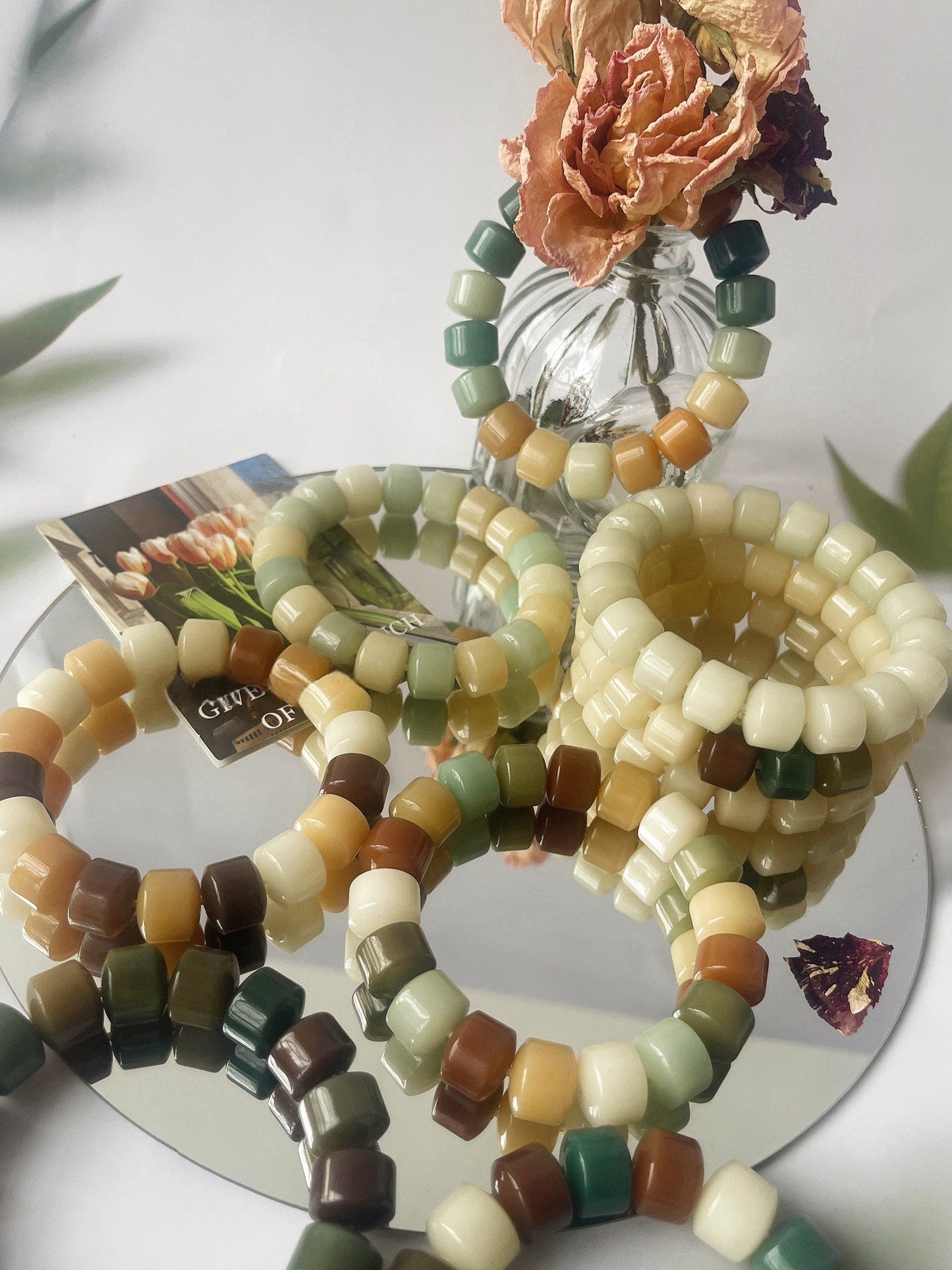 13mm Large Golden Wheel Bodhi Bead Bracelet