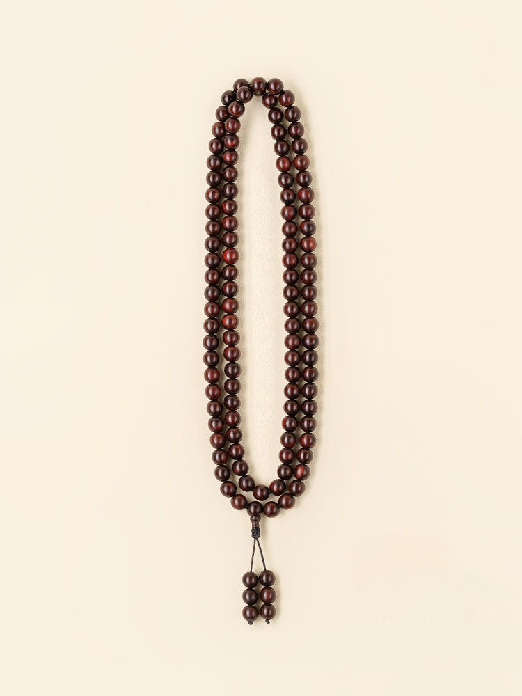 8mm African Small Leaf Red Sandalwood 108 Bead Mala