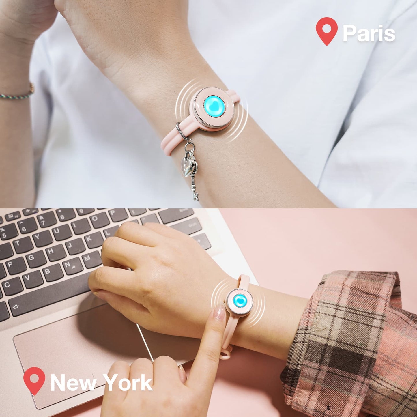 Bracelets tactiles Candy Original (rose + rose)