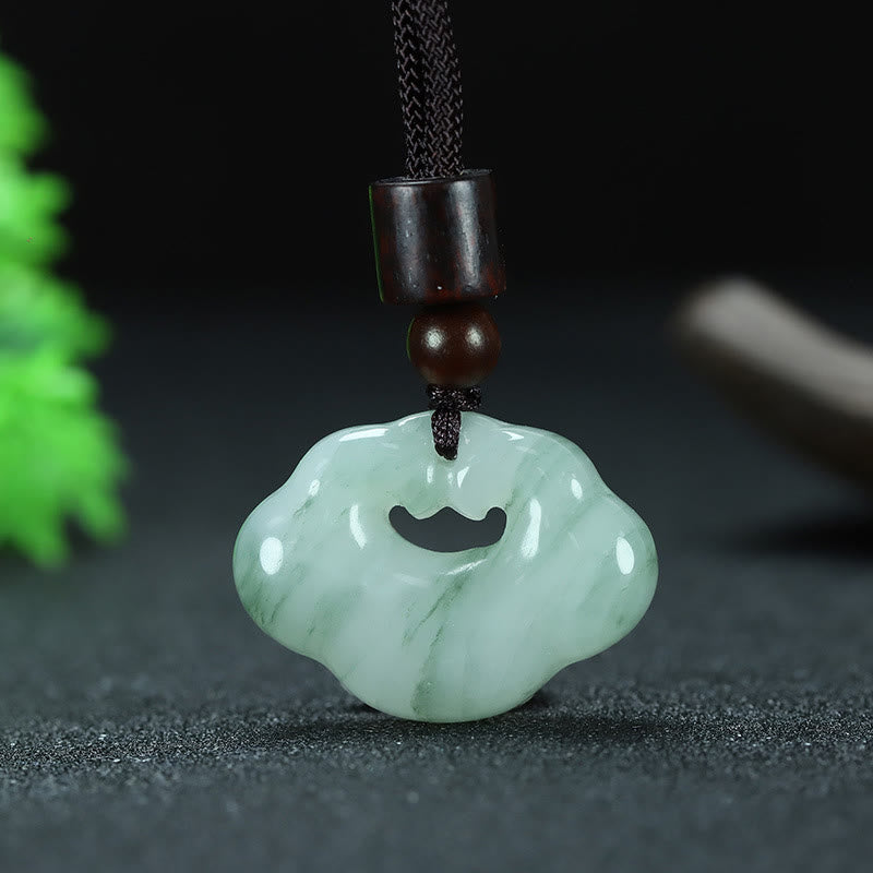 Collier pendentif en jade de soie dorée et jade de Tianshan, pierres de Bouddha, breloque de verrouillage chinois, abondance