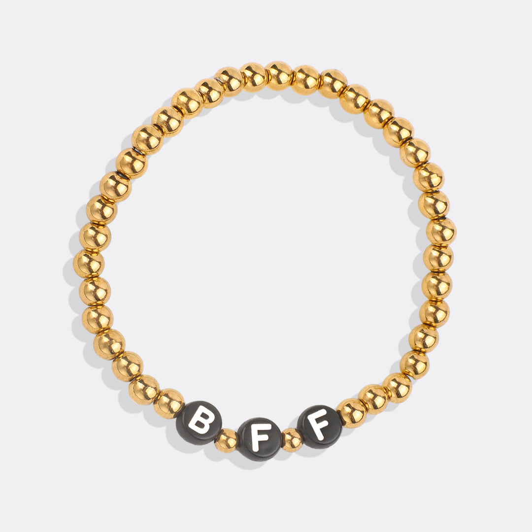 Custom Gold Beaded Name Bracelet