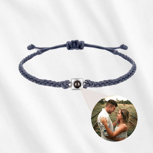 Bracelet avec image à l'intérieur pour homme et femme, breloque carrée