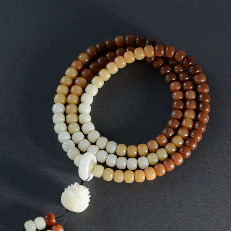 Bodhi Bracelet 108 Mala Beads Candy Gradual Change Color Lotus Bracelet