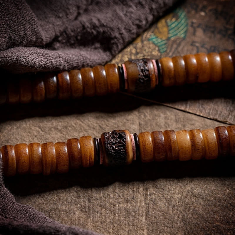 Bracelet tibétain en pierres de Bouddha, 108 perles de Mala, os de yak, perles Dzi, neuf palais, huit diagrammes, charme et force