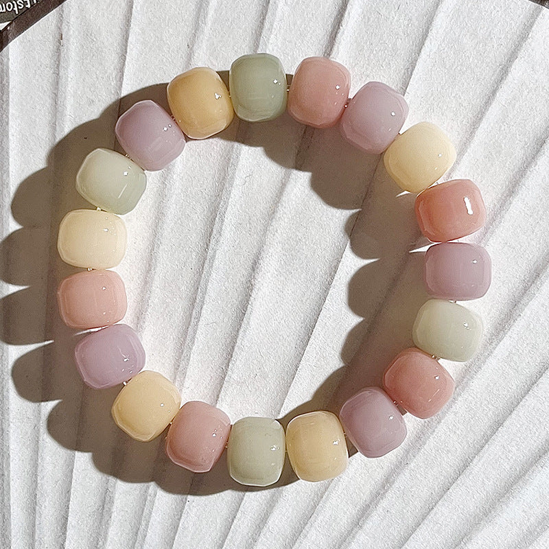 New Bodhi Bracelet with Burger-Shaped Beads (Multiple Colors Available)