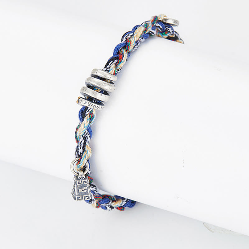 Bracelet de bénédiction fait main en argent sterling 925 avec breloques en forme de balance et pierres de Bouddha