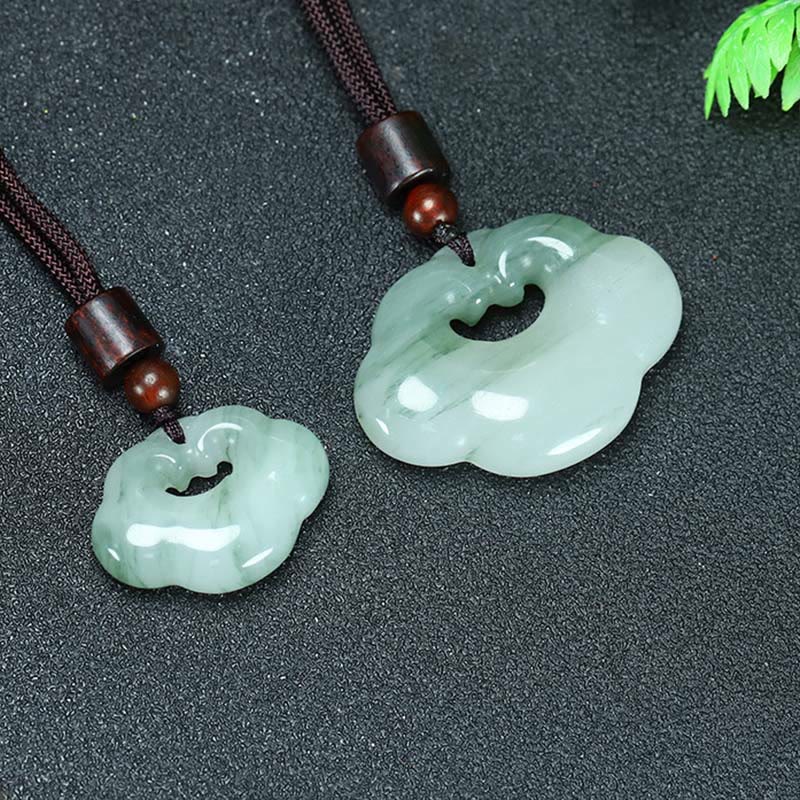 Collier pendentif en jade de soie dorée et jade de Tianshan, pierres de Bouddha, breloque de verrouillage chinois, abondance
