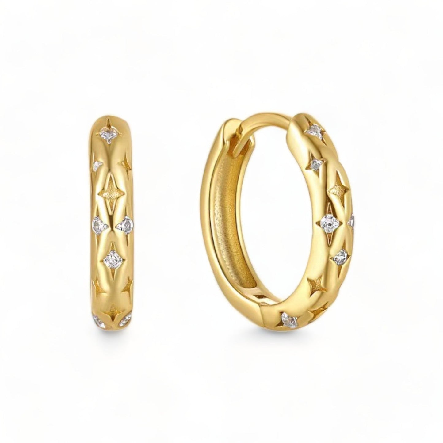 Boucles d'oreilles Huggie Étoiles filantes