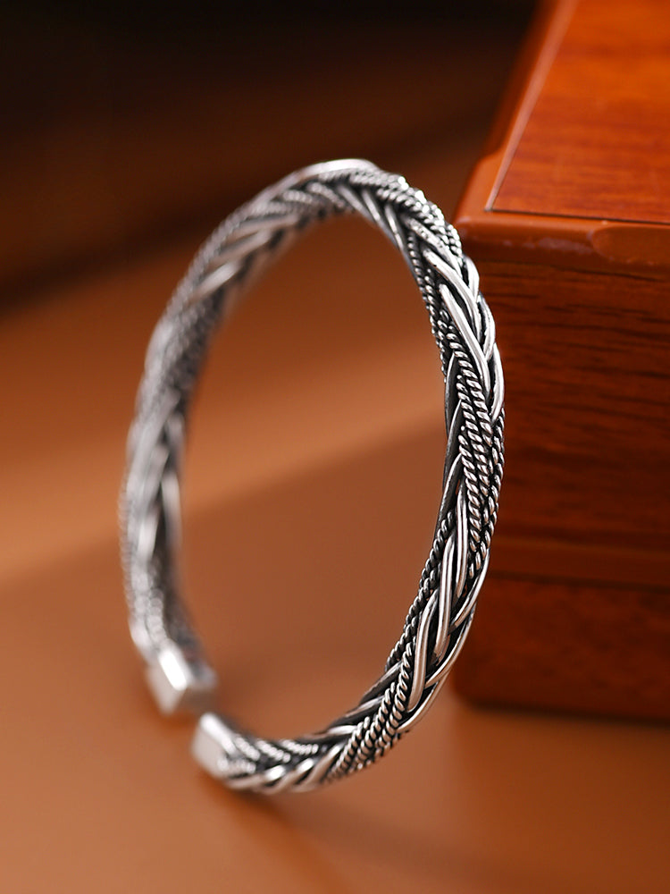 Pure Silver Woven Vintage Bracelet