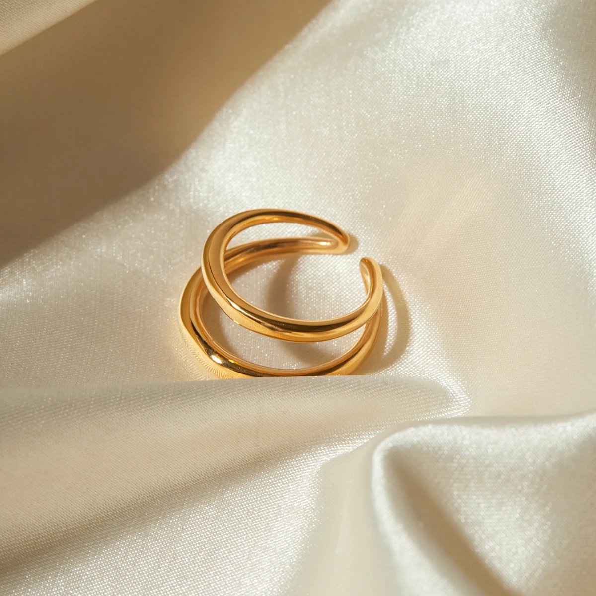 Bague double couche ajustable élégante