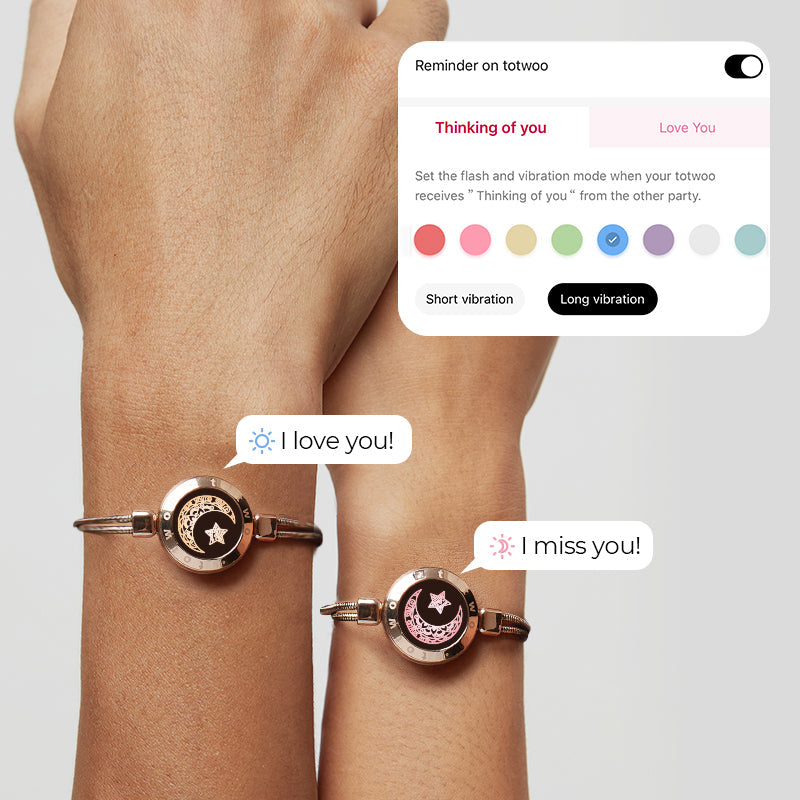 Bracelets Moon&Star Touch avec chaîne serpent (or rose + or rose)