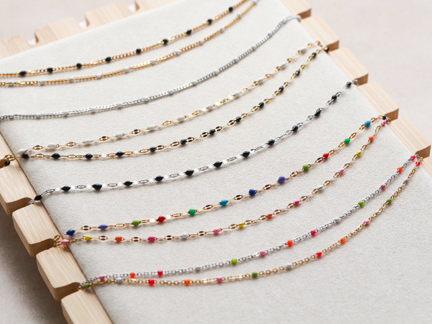 Chaîne câble en émail | Rose, orange