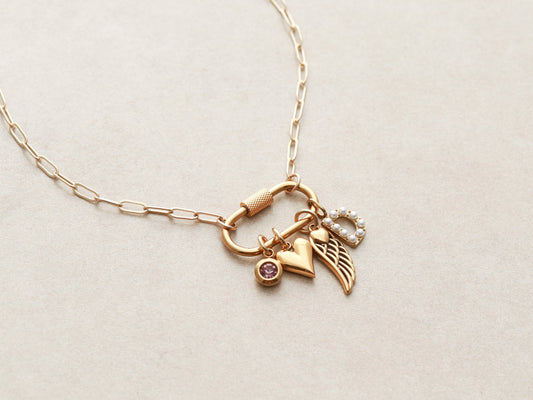 Collier à breloques mousqueton