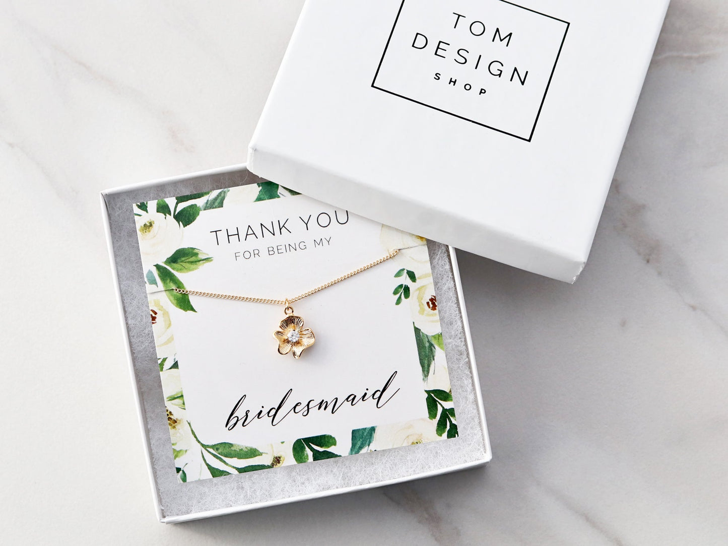 Collier Fleur + Pierre de Naissance pour Enfant