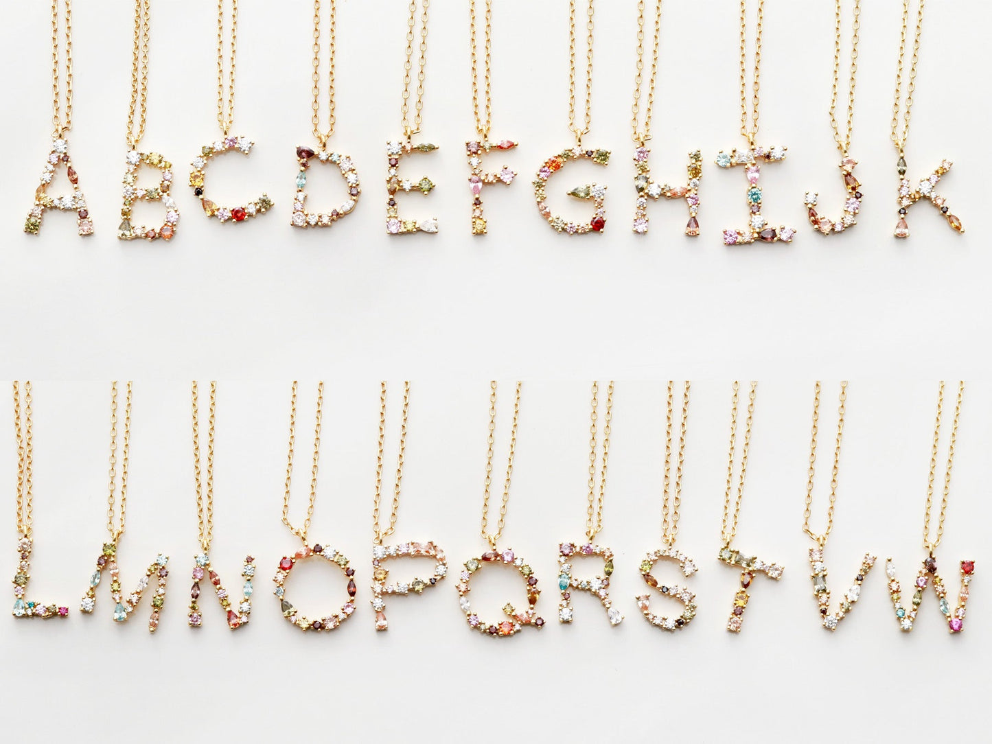 Collier Initiale en Cristal