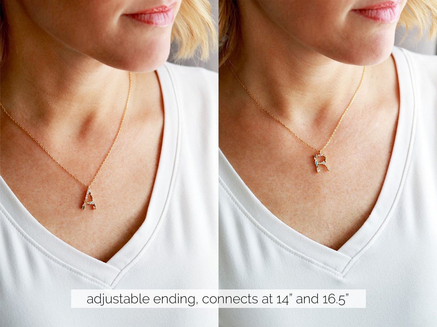 Collier Initiale en Cristal