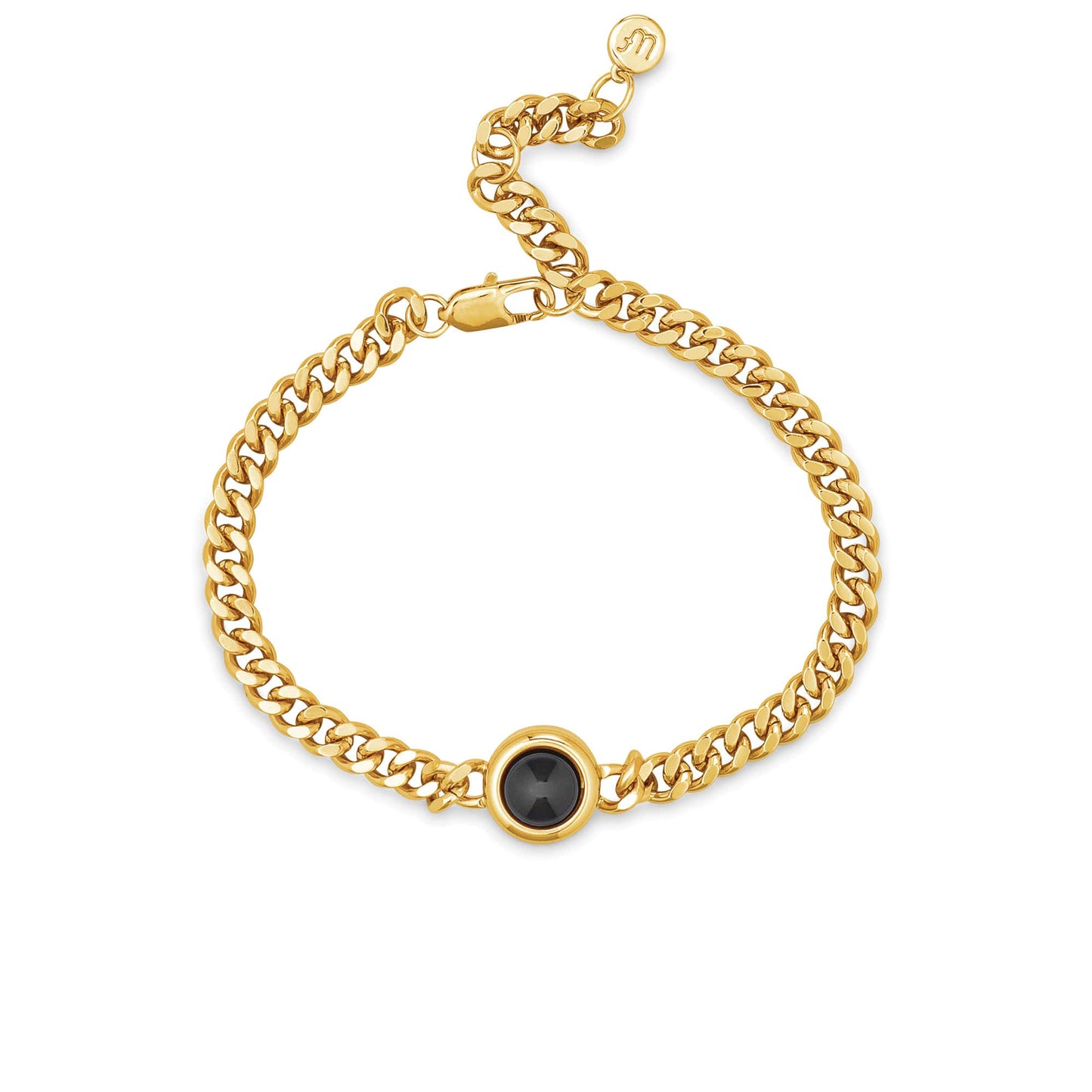 Bracelet photo personnalisé à chaîne gourmette