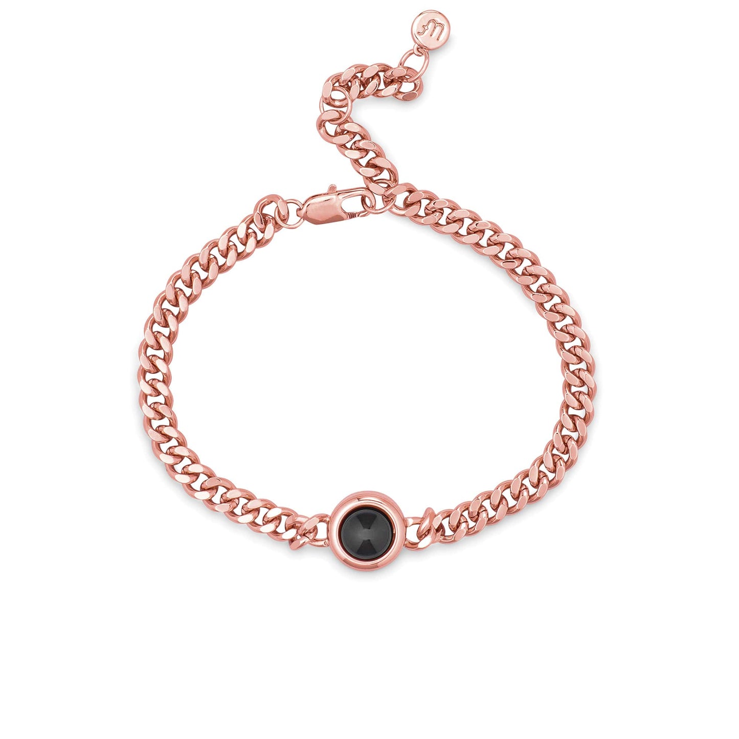 Bracelet photo personnalisé à chaîne gourmette