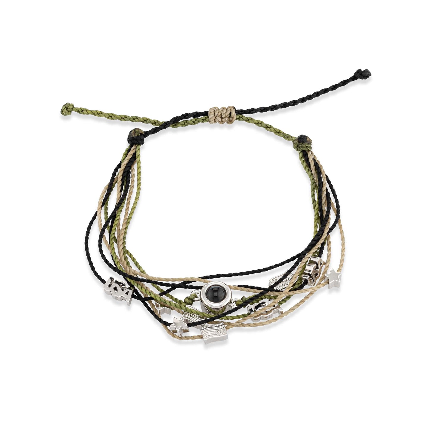 Bracelet photo personnalisé avec breloques militaires