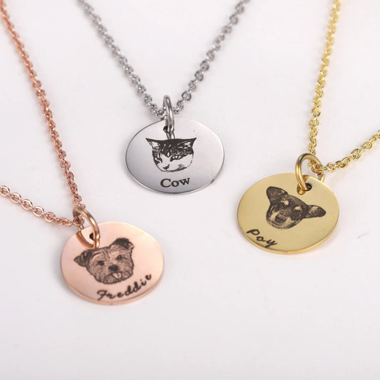 Collier personnalisé avec photo et nom d'animal de compagnie