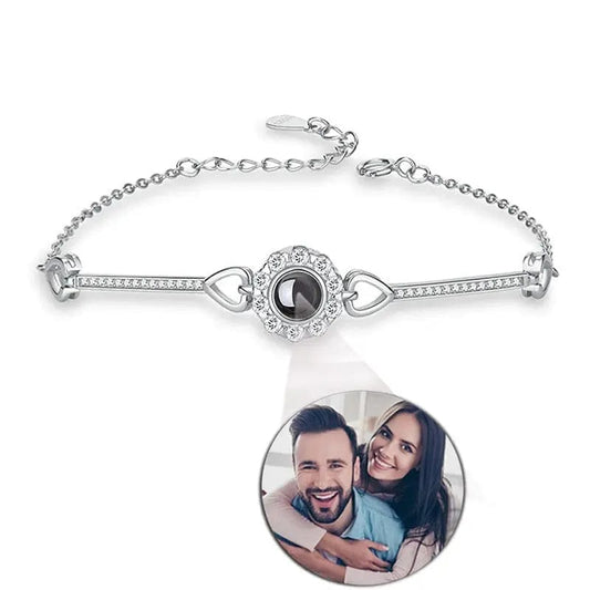 Bracelet fleur classique avec projection photo personnalisée