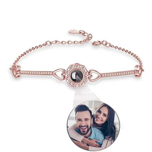 Bracelet fleur classique avec projection photo personnalisée