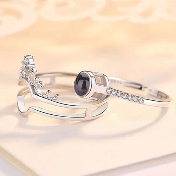 Bague couronne avec projection photo personnalisée