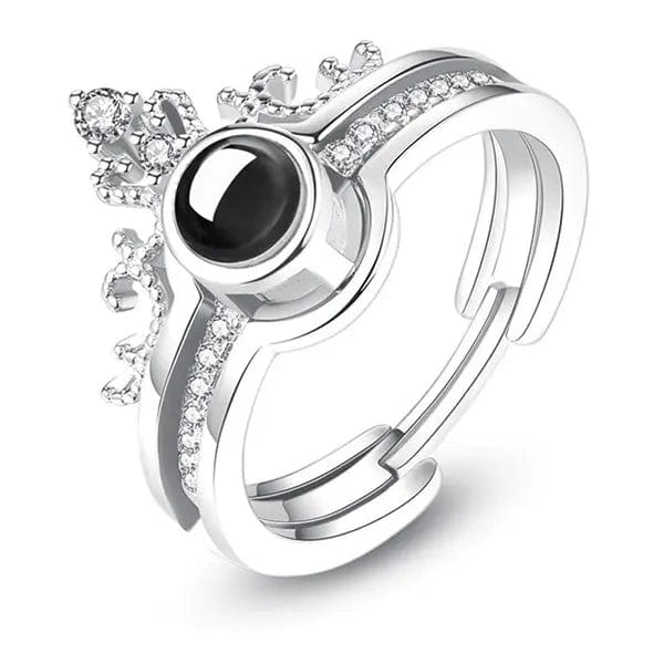 Bague couronne avec projection photo personnalisée